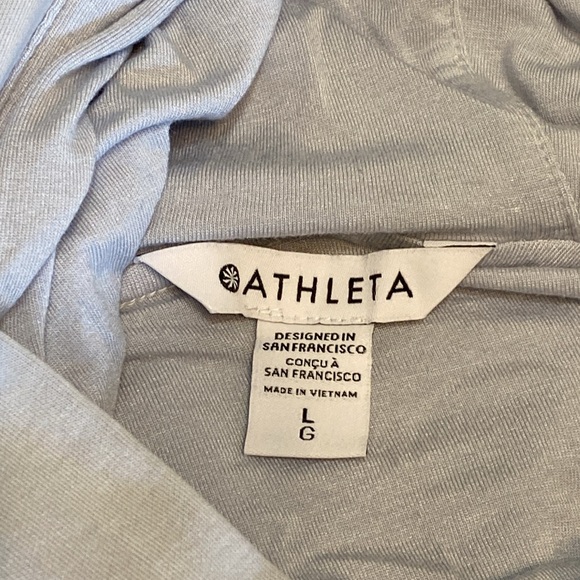 Athleta Seasoft Bubble Hem Hoodie in light blue gray Size L - Picture 9 of 16